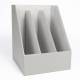 3 Section Faux Leather Magazine Storage Organizer Box - Grey