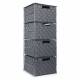 EHC Large 4 Drawer Polypropylene Woven Storage Cabinet Unit - Grey