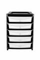 5 Drawer Large Plastic Black Paper Storage Unit - Office & Home