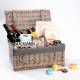 Antique Wash Wicker Gift Hamper Basket With Removable Liner - Grey