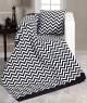 Chenille Chevron Throw For Single Bed, Sofa or Armchair - Black /White