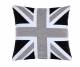 Chenille Jacquard Union Jack Cushion Cover - Black/Grey