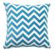 Chevron Sofa Cushion Cover - Teal/Natural (45 cm X 45 cm)
