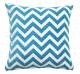 Chevron Sofa Cushion Cover - Teal/Natural (45 cm X 45 cm)