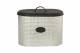 EHC 2 Tone Space Saving Steel Black & Silver Bread Bin