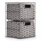 EHC 2-Drawer Woven Paper Rope Desktop Storage Organizer Unit, Grey