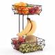 EHC 2 Tier Fruit & Vegetable Storage Basket Stand for Kitchen - Black