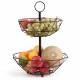 EHC 2 Tier Fruit & Vegetable Storage Basket Stand for Kitchen - Black