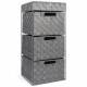 EHC 3 Drawer Woven Storage Cabinet With Flip Top Lid Storage - Grey