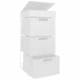 EHC 3 Drawer Woven Storage Cabinet With Flip Top Lid Storage - White