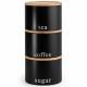 EHC 3 Pack Stackable Round Airtight Food Storage Canisters Set, Black