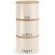 EHC 3 Pack Stackable Round Airtight Food Storage Canisters Set, Cream