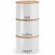 EHC 3 Pack Stackable Round Airtight Food Storage Canisters Set, White