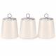 EHC 3 x Chevron Pattern Airtight Food Storage Canisters Set, Cream