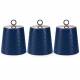 EHC 3 x Chevron Pattern Airtight Food Storage Canisters Set, Navy Blue