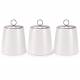 EHC 3 x Chevron Pattern Airtight Food Storage Canisters Set, White
