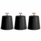 EHC 3 x Diamond Pattern Airtight Food Storage Canisters Set, Black