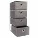 EHC 4 Drawer Fabric Bedroom/Bathroom Storage Cabinet - Black