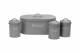 EHC 4 Piece Bread Bin, Tea, Coffee, & Sugar Storage Containers - Grey