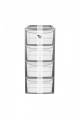 EHC A4 4 Drawer Tall Tower Plastic Storage Unit - Silver Frame