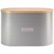 EHC Bread Bin With Bamboo Lid, Grey, 8 L, L 34 x W18 x H21 cm