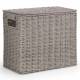 EHC Multi-Purpose Slimline Paper Rope Bathroom Storage Unit, Grey