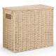 EHC Chic Handwoven Slimline Paper rope Bathroom Storage Unit, Khakhi