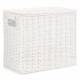 EHC Chic Handwoven Slimline Paper rope Bathroom Storage Unit, White