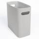 EHC Faux Leather Waste Paper Basket Bin For Home & Office - Grey