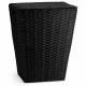 EHC Handwoven Large Paper Rope Laundry Storage Basket With Lid, Black