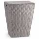 EHC Handwoven Large Paper Rope Laundry Storage Basket With Lid, Grey