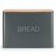 EHC Large Metal Bread Bin With Bamboo Lid, Grey