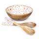EHC Large Wooden Salad Bowl With two Matching Salad Servers
