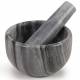 EHC Marble Mortar Pestle Set, Premium Herb Spice Grinder - Grey
