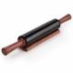 EHC Marble Rolling Pin for Baking with Acacia Wood Stand - Black