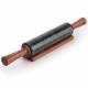 EHC Marble Rolling Pin for Baking with Acacia Wood Stand, Green