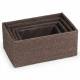 EHC Multi-Purpose Paper Rope Set of 4 Storage Basket, Chocolate