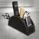 EHC Multifunctional Faux Leather Office Desk/Stationery Unit  - Black