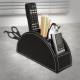 EHC Multifunctional Faux Leather Office Desk/Stationery Unit  - Black