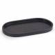 EHC Oval-shaped Decorative Marble Stone Storage Vanity Tray, Black