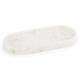 EHC Oval-shaped Decorative Marble Stone Storage Vanity Tray, White