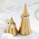 EHC Pack of 2 Metal Plated Small Jewellery Storage Cone - Golden