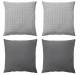 4 x Cotton Cushion Covers/Pillow Case for Sofa 45 x 45 cm, Grey