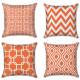 EHC Pack of 4 Decorative Square Sofa Cotton Cushions Covers - Black