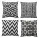 EHC Pack of 4 Decorative Square Sofa Cotton Cushions Covers - Grey
