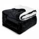 EHC Reverse Sherpa Flannel Fleece Blanket - Black, 150 cm x 200 cm