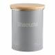 EHC Round Airtight Seal Cookie/Biscuit Storage Jar With Lid, Grey