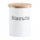 EHC Round Airtight Seal Cookie/Biscuit Storage Jar With Lid, White