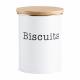 EHC Round Airtight Seal Cookie/Biscuit Storage Jar With Lid, White