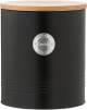 EHC Round Cookie Biscuit Storage Container with Airtight Lid, Black